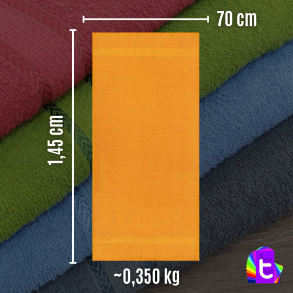 Kit 4 Toalha de Banho Amarílis 70x130cm 280g 100% Algodão - Toamine Toalhas