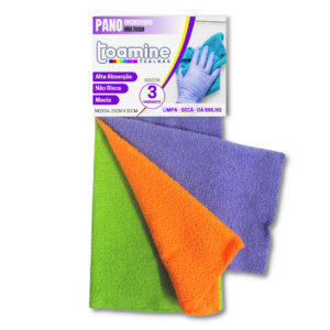 Kit 03 Pano Microfibra Multiuso 30x30cm 100% Poliéster